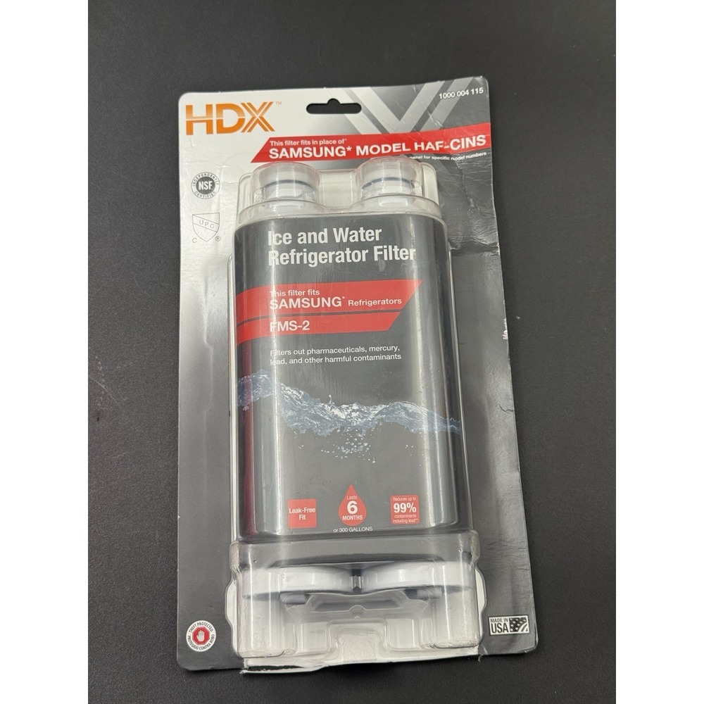 (2) Pack - HDX FMS-2 Water Filter for Samsung Refrigerators HAF-CINS - Open Pkg